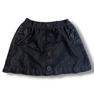 Girls Dark Denim Skirt Button Detail Jean Skirt Size 6 Uniform Okie Dokie